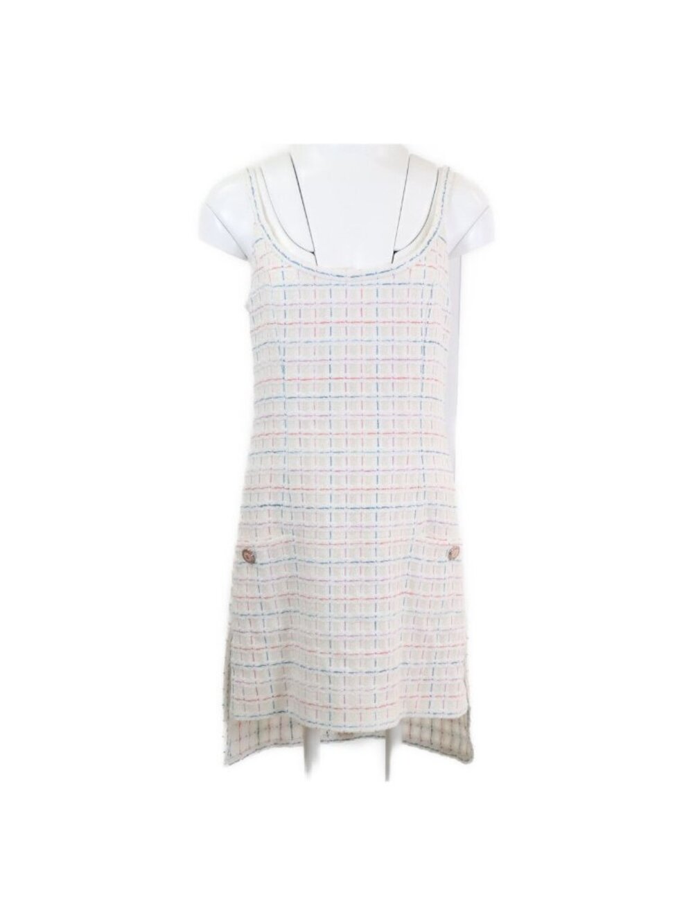 Chanel Tweed CC Logo Button Sleeveless 36